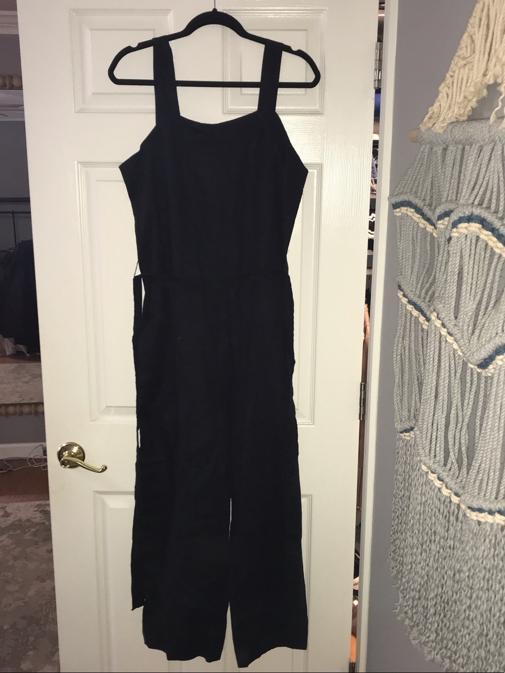 Quince Black Wide-Leg Sleeveless Jumpsuit